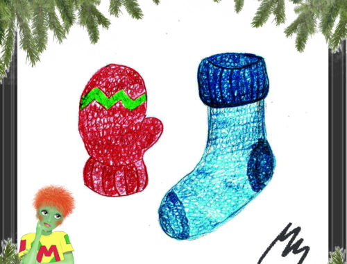 Melwin Melones Adventkalender geöffnetes Türchen 19 - Socken