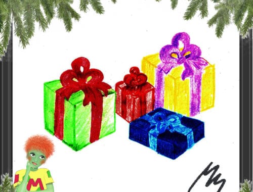 Melwin Melones Adventkalender geöffnetes Türchen 20 - Geschenke