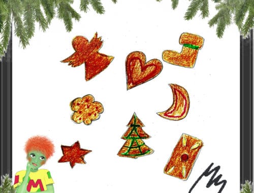 Melwin Melones Adventkalender geöffnetes Türchen 8 - Kekse