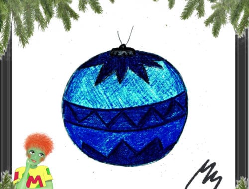 Melwin Melones Adventkalender geöffnetes Türchen 9 - Kugel